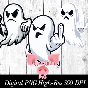 Ghosts Middle Finger PNG High-Res