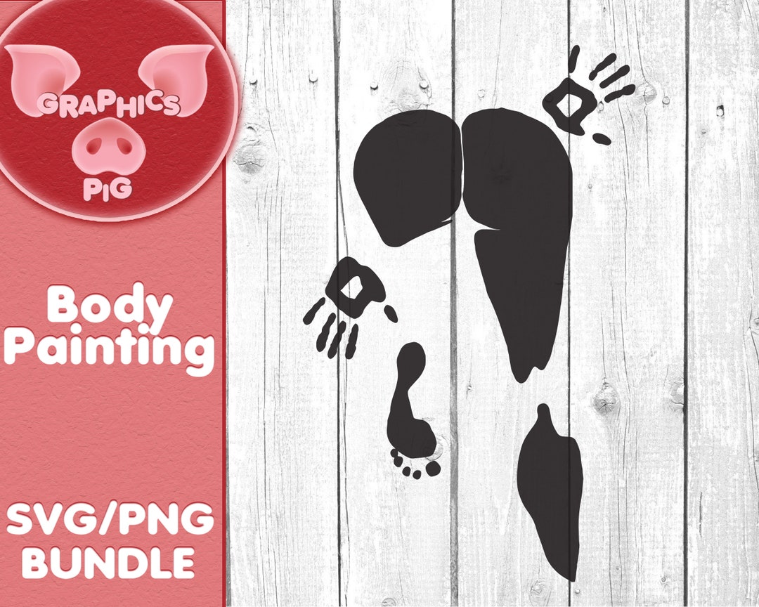 Women Body Silhouette, Body Painting, Butt Leg and Hand Art, Digital