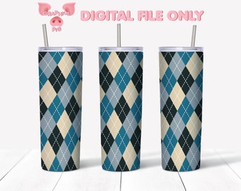 Patrón PNG digital Argyle de diamante azul