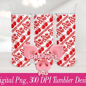 Dum Dums Cherry loliPop Digital PNG Tumbler Design