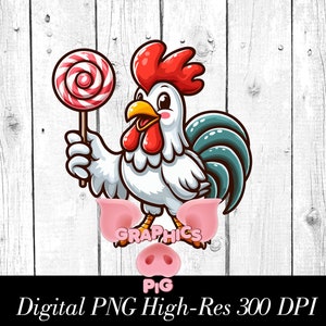 Rooster Lollipop PNG | Funny Adult Humor Design | Digital Download