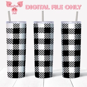 Buffalo Plaid Black and White Seamless pattern