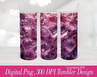 Soda Tumbler Wrap, 20oz Skinny Tumbler Seamless Design for Sublimation, Digital Download Printable, purple soda tumbler design