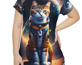 Space Cat Tee, Galaxy Astronaut T-Shirt, Cat Lover Gift, Funny Cat Shirt, Outer Space Tshirt, Galaxy Cat, Funny Cat Shirt, Astronaut Shirt