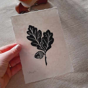 IMPRIMÉ GLANDS | oeuvre d'art originale | esthétique botanique | chêne et gland