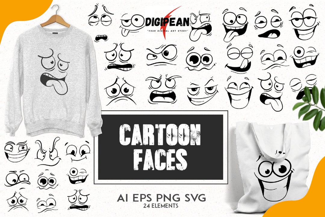 Cartoon Face Svg, Smiley Face, Cricut Svg, Funny Faces Svg, Christmas