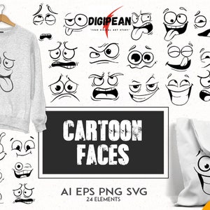 Cartoon Face Svg, Smiley Face, Cricut Svg, Funny Faces Svg, Christmas gift ideas, Cartoon Mouth, Santa Svg, Funny Christmas Svg