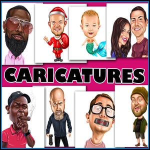 Caricature Drawing, Personalized Caricatures, Caricature Drawing from Photo, Pet Portrait, Digital Portrait, Business Caricature