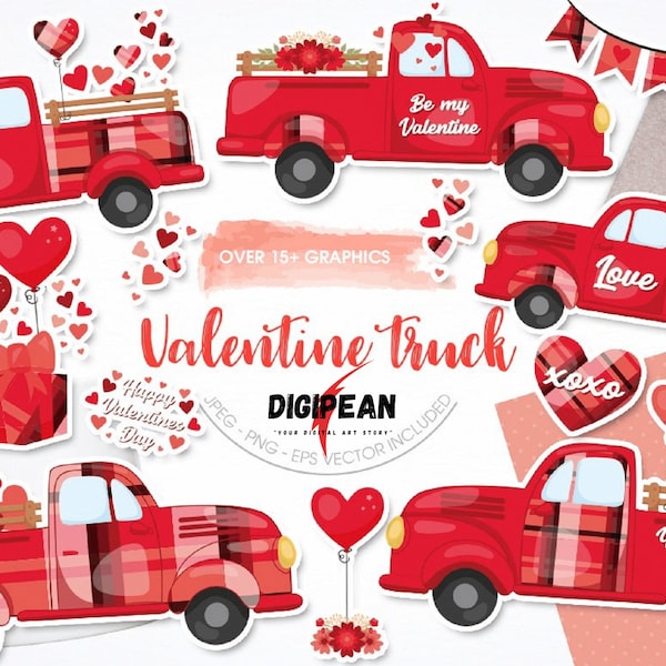 Valentine Truck PNG, Valentines Day Png, Sublimation Graphics, Valentine Truck, Valentine Clipart, Happy Valentines Day, instant Download