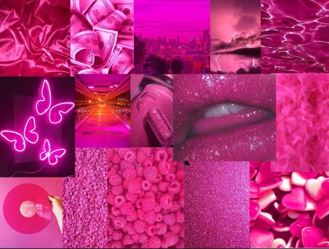 NEON PINK Collage Kit Etsy