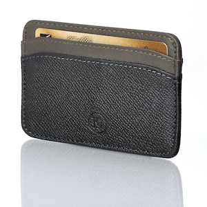 Men's and Women's Card Holder in Luxury Italian Leather: Epsom Calfskin / Saffiano Calfskin / Nappa Lambskin RFID Contactless Bank Card Protection image 3