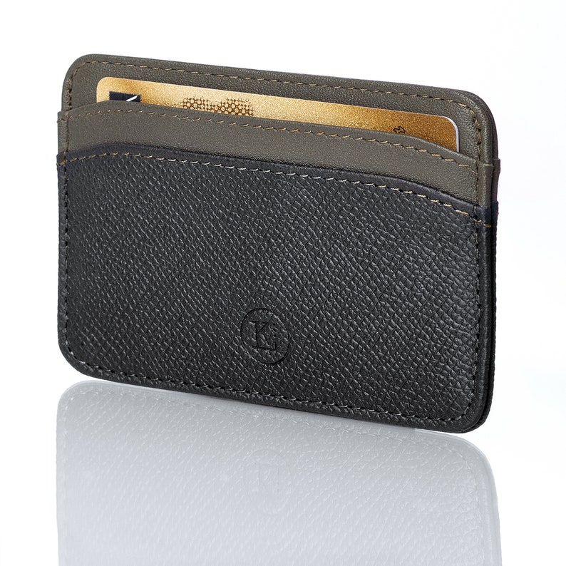 Porte Carte Homme et Femme en Cuir de Luxe Italien : Veau Epsom / Veau Saffiano / Agneau Nappa Protection Carte Bancaire sans contact RFID image 3