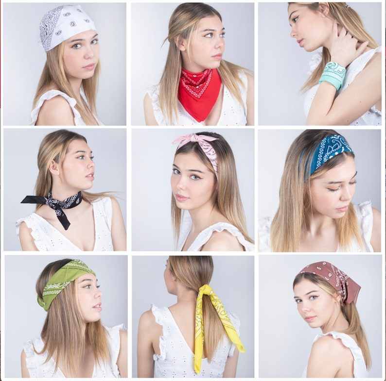 Das Bandana 100 % Premium-Baumwolle Paisley-Muster 20 Farben zur Auswahl einzeln oder in Sets mit 5, 10 oder 20 Bandanas Bild 5