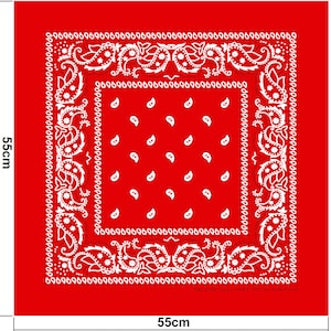 The Bandana 100% Premium Cotton Paisley pattern 20 colors to choose from Individually or in sets of 5, 10 or 20 bandanas image 3