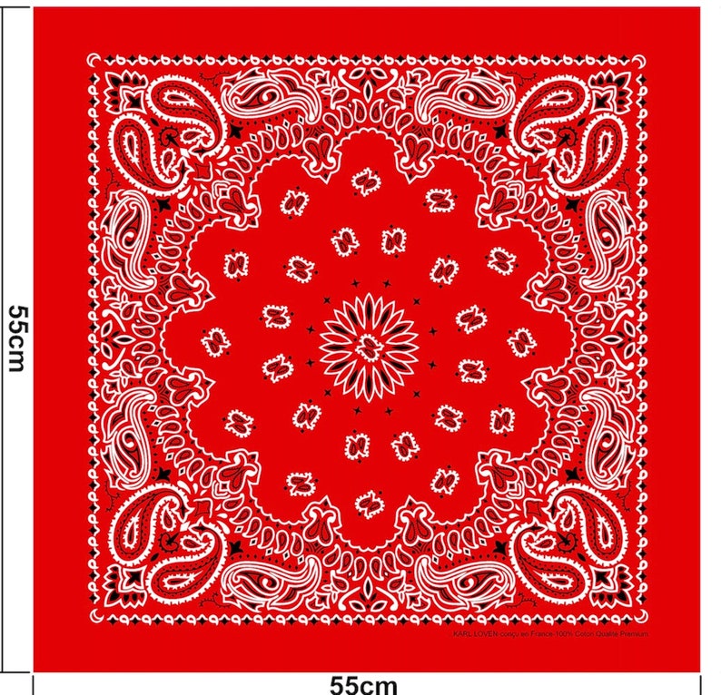 BANDANA Paisley Mandala pure coton épaisseur supérieure 20 couleurs exclusives packaging individuel Kraft eco conçu image 5