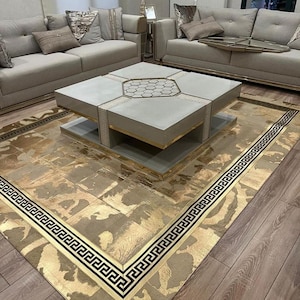 Luxury Gold Genuine Cowhide Leather Patchwork Rug, Cowhide Floor Square Bedroom Rug, Hair on Hide Large Area Rug, Dainty Gold Natural Rug