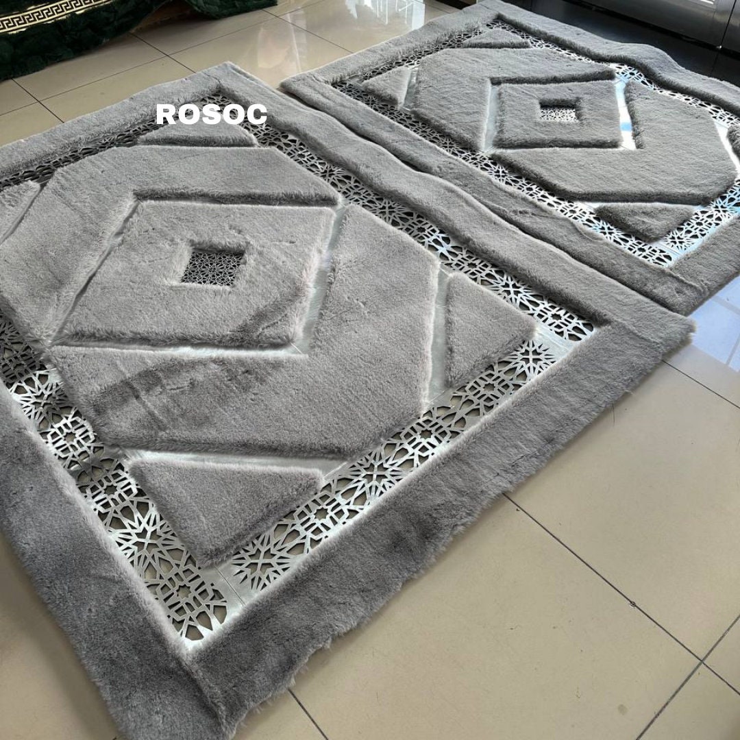 Silver Plush Rug Geometric Plush Gray Silver Furry Rug, Faux Fur Area Living Room Fluffy ...