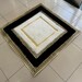 Luxury White Gold Ultra Soft Plush Modern Geometric Custom Rug, Faux Fur 6x8 Living Room Fluffy ...