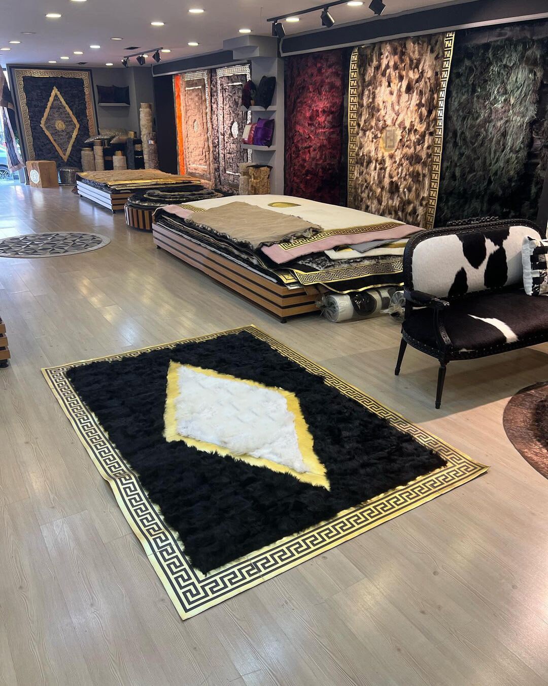 Real Aangola Rug Soft Sheepskin Black Gold Area Rug, Fluffy Real Sheepskin Rug, 4x8 Rug ...