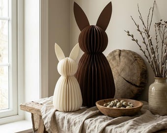 XXL Osterhase aus Papier – Große Deko zum Auffalten mit Magnet | Nachhaltige Osterdeko & Blickfang für Ostern