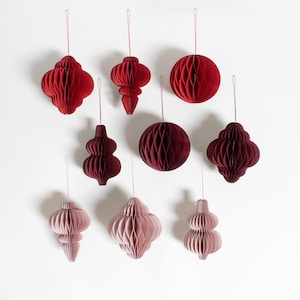 Paper Christmas balls, Christmas tree decorations, Christmas decorations fir green, old pink, silver grey