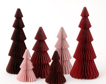 Paper Christmas tree, sustainable paper Christmas tree, table decoration, Scandinavian decoration, hygge, pink Christmas tree