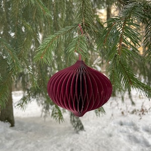 Papier Weihnachtskugeln, Tannenbaumschmuck, Weihnachtsschmuck tannengrün, altrosa, silbergrau zdjęcie 2