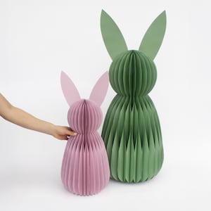 XL Osterhase aus Papier Aussteller –  Osterdeko zum Auffalten mit Magnet – Stilvolle & Nachhaltige Osterdekoration