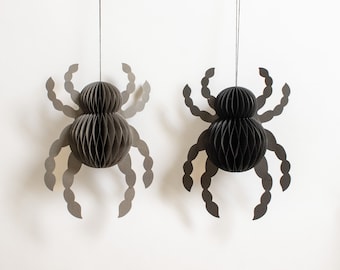 Herbstdeko Spinne aus Papier, nachhaltige Herbstdekoration, hängende Deko Halloween Herbst, Spider