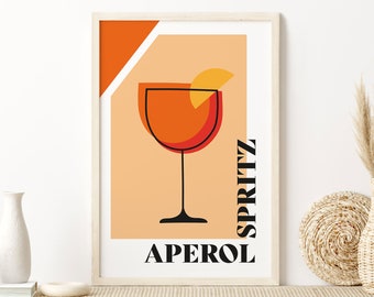 Aperol Poster | Retro Cocktail Poster | Bar Decor | Aperol Spritz Print