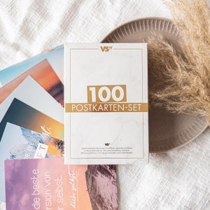 100 Postkarten im Set | Liebevolle XXL Postkarten zum Verschenken | Postkarten mit Sprüchen