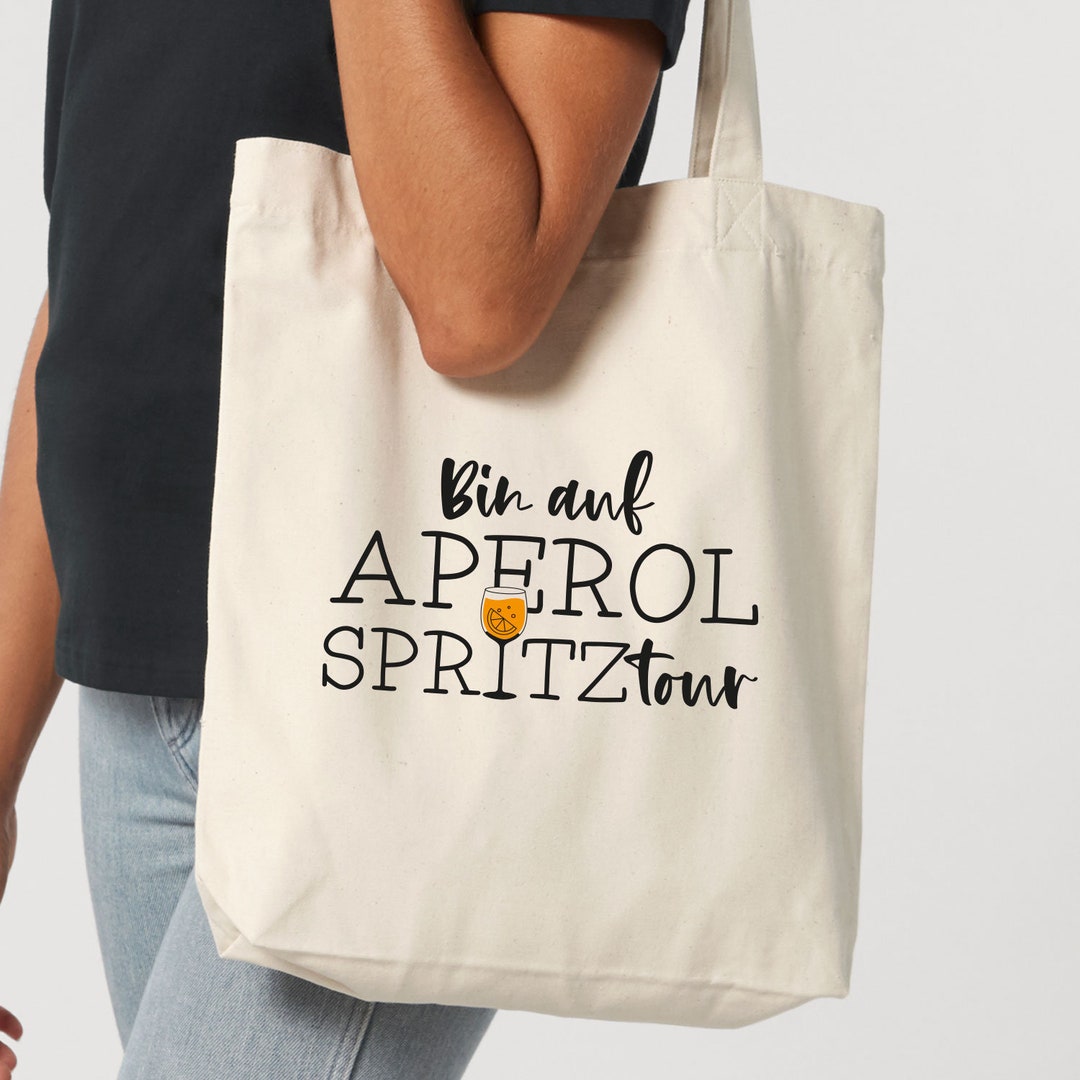 MYSOMY Aperol Spritz Tote Bag Aperol Spritz Regali a tema Aperol Spritz Borsa a tracolla Italiana Aperol Spritz Regali, Due mani Regno Unito, INCH