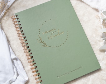 Baby album "Willkommen kleines Wunder"| Baby diary to fill out | Book of remembrance of the 1st year of life | Gift for birth