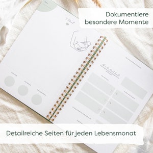 Babyalbum Willkommen kleines Wunder Babytagebuch zum Ausfüllen Erinnerungsbuch ans 1. Lebensjahr Geschenk zur Geburt Bild 2