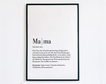 Mom Poster | Mom Definition | Wall Art | Gift for Mom | Mother's Day Gift | Mother's Day Present