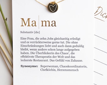 Gold necklace with heart engraving | Mom definition | Necklace | Jewelry for mom | Mother's Day gift | Mother's Day gift | Gold jewelry