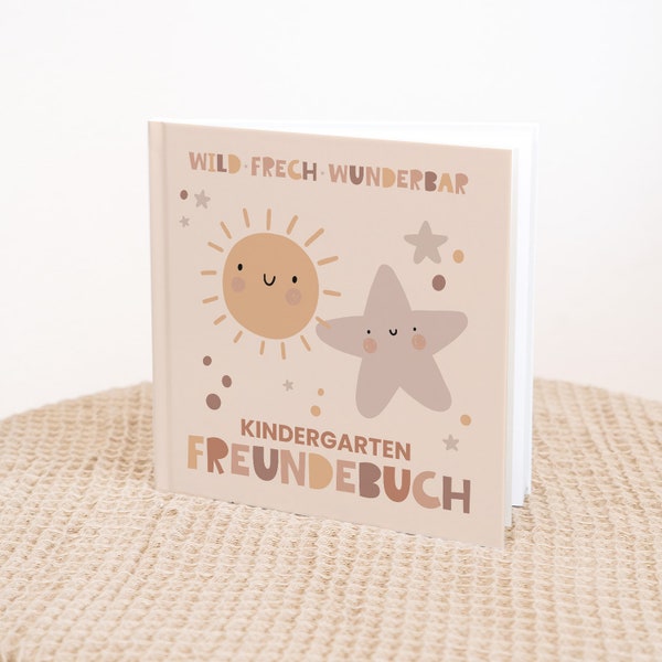 Kindergarten Freundebuch "wild, frech & wunderbar" | Freundschaftsbuch | Erinnerungsbuch Kindergarten