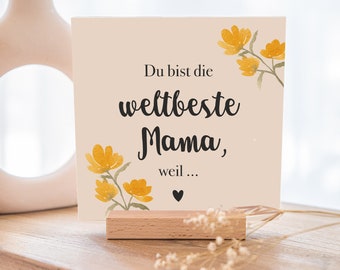 Weltbeste Mama Karten | Kartenaufsteller aus Holz | Kartenhalter für Mütter | Geschenk zum Muttertag | Muttertagsgeschenk