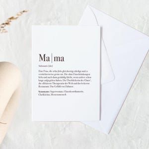 Mama Grußkarte | Mama Definition | Grußkarte | Geschenk für Mama | Geschenk zum Muttertag | Muttertagsgeschenk
