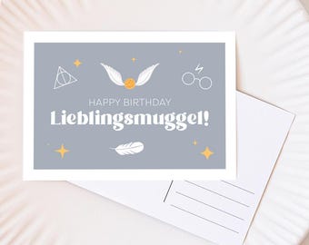 Harry Potter Postcard | Muggle Postcard | Birthday Card | Gift for Harry Potter Fans