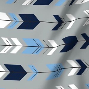 Blue Fletching Arrows on Gray UV50 Canopy Made to Order for your Wonderfold, Rainbow Baby