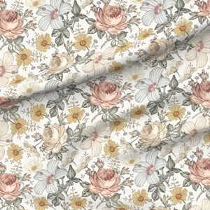 Classic Floral on light cream, Made to Order, Premium UV50 Canopy for your Wonderfold, JoyMor, Veer, Rainbow Baby wagon