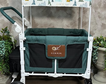 RTS, Adventure Awaits, W2 Elite/luxe/Pro, Premium UV50 Half Canopy for your Wonderfold, Rainbow Baby  Wagon
