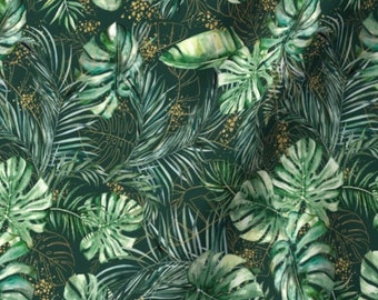 Made to Order, Monstera Leaf on Green , Premium UV50 Canopy For Wonderfold Wagon, Rainbow Baby Wagon