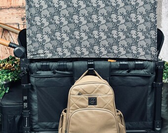 Ready to Ship, Black Lace (printed), Premium UV50 Canopy For Wonderfold Wagon, Rainbow Baby Wagon