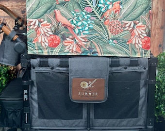 RTS, Olive Fern Birds, W2 Elite/Luxe/Pro, Premium UV50 Canopy For Wonderfold Wagon, Rainbow Baby Wagon