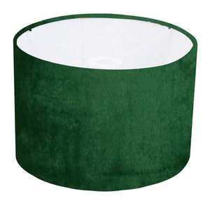 Velvet Green Soft Drum Lampshades / Pendant Shade / Table, Colourful Modern Home Interior Decor, Handmade in Uk