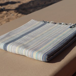 Agora Stripe Turkish Peshtemal Towel , Lightweight Beach Blanket, Cotton Linen Bath Towel, Sustainable Throw, Present , Christmas Gift