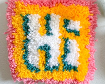Kit mini gancio a scatto – Design 'Hi', tappeto per principianti (6"x6")