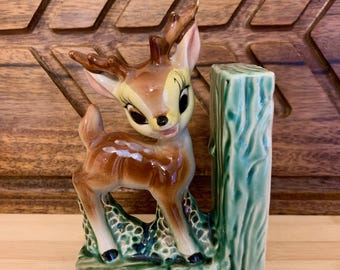 Mid Century Ceramic Deer Figurine Made in Japan Woodland Fawn Decor